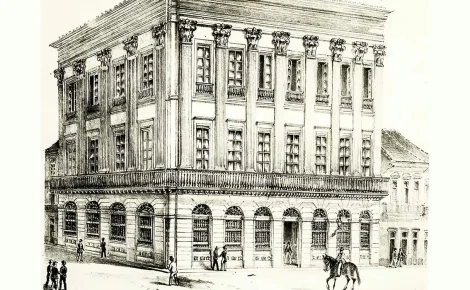 Ilustração da sede do Banco do Brasil no século XIX