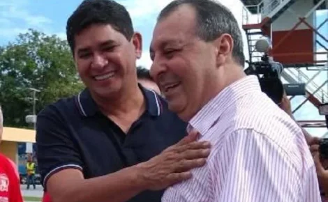 Prefeito de Parintins, Bi Garcia, e o senador Omar Aziz