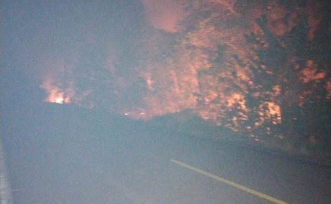 Incêndio florestal na estrada de Autazes