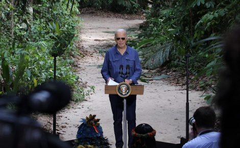 Presidente dos EUA, Joe Biden, no Museu da Amazônia
