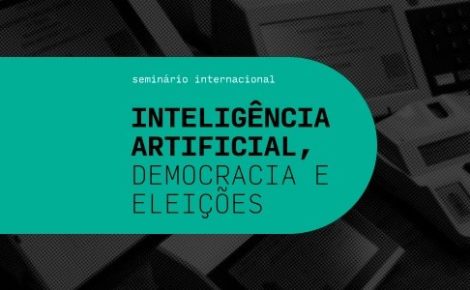Capa do seminário internacional sobre Inteligência Artificial nas eleições