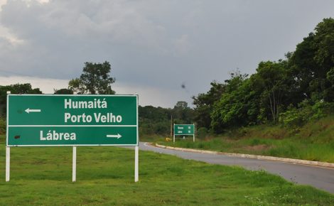 Trevo da BR-319 com a Transamazônica, em Humaitá, no Amazonas