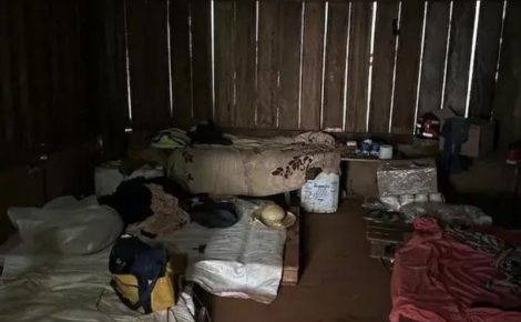 Galpão onde estavam alojados trabalhadores indígenas resgatados da escravidão em Dourados (MS). (Foto: Inspeção do Trabalho)